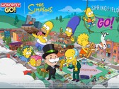 The official promo art in Monopoly Go The Simpsons event.