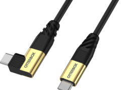 The OtterBox USB-C cables come with an angled connector that should route cleanly along the edge of laptops or tight desk setups. (Image source: OtterBox Business)