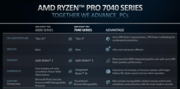 Ryzen Pro 7040 series vs Ryzen Pro 6000 (image via AMD)