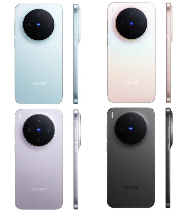 The Vivo X300 in its four rumoured global launch colours. (Image source: Vivo)