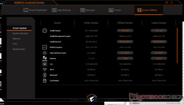Handy manual updater for all Aorus software and hardware features
