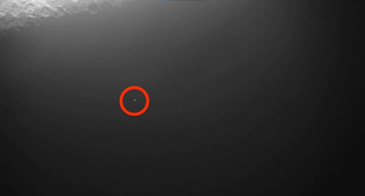 A screenshot showing the impact on the Moon. (Image source: Armagh Observatory)