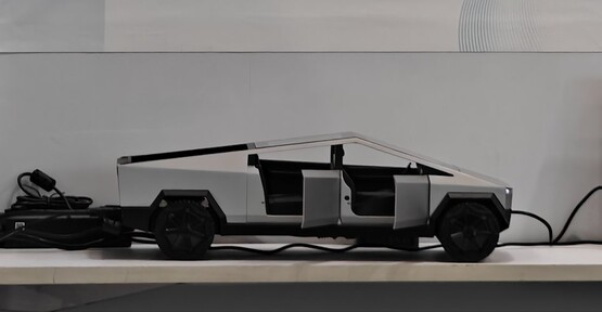 The Tesla Cybertruck-themed PC from Jumper Tech showcased at Computex 2024. (Source: Dominico Lamberti via Twitter)