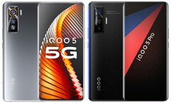 The Vivo iQOO 5 and iQOO 5 Pro both have AMOLED screens. (Image source: Vivo - edited)