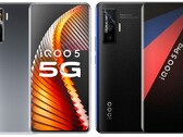 The Vivo iQOO 5 and iQOO 5 Pro both have AMOLED screens. (Image source: Vivo - edited)