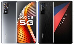 The Vivo iQOO 5 and iQOO 5 Pro both have AMOLED screens. (Image source: Vivo - edited)