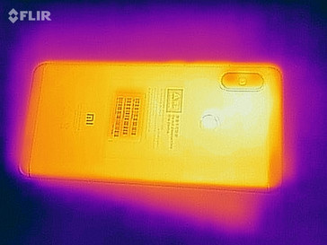 Heatmap of the rear of the device under load