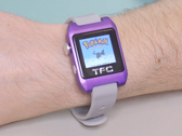 A fully functional customized Game Boy Color wrist watch running Pokémon Gold