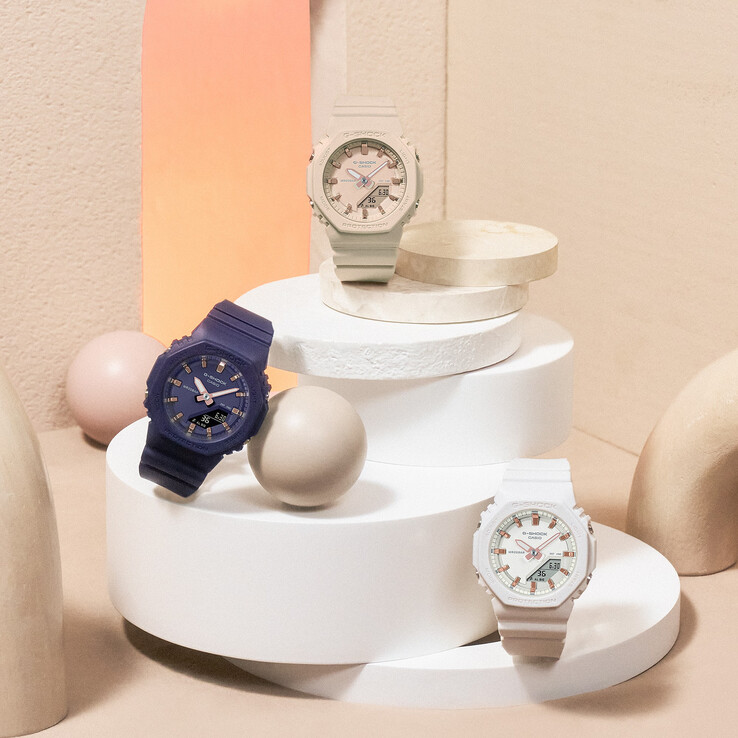 From left to right: Casio GMA-P2100M-2A, GMA-P2100M-4A, and GMA-P2100M-7A. (Image source: Casio)