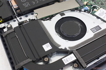 Cooling solution consists of just a single 50 mm fan and two short heat pipes