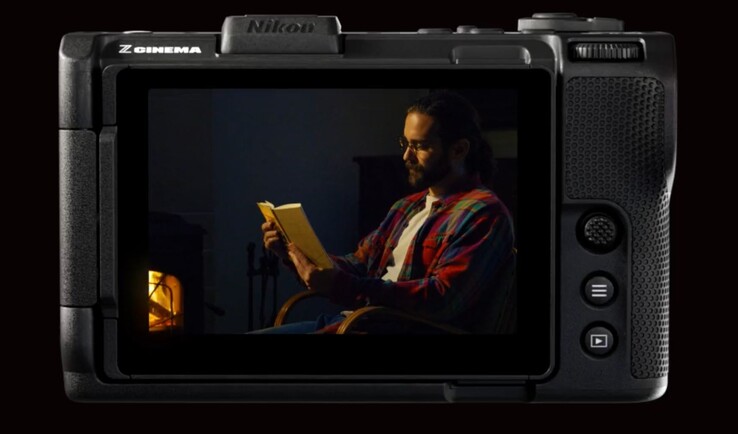 The back of the Nikon ZR with its big screen