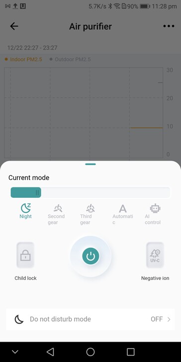 Zigma app on Aerio 300 v2.0. "Light Flow" has been removed