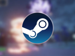Cast &amp; Spell features both PvP and PvE modes. Pictured - a Steam logo over a blurred game screenshot. (Image source: Steam - Edited)