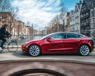 Model 3 riding with the Full Self-Driving feature.
