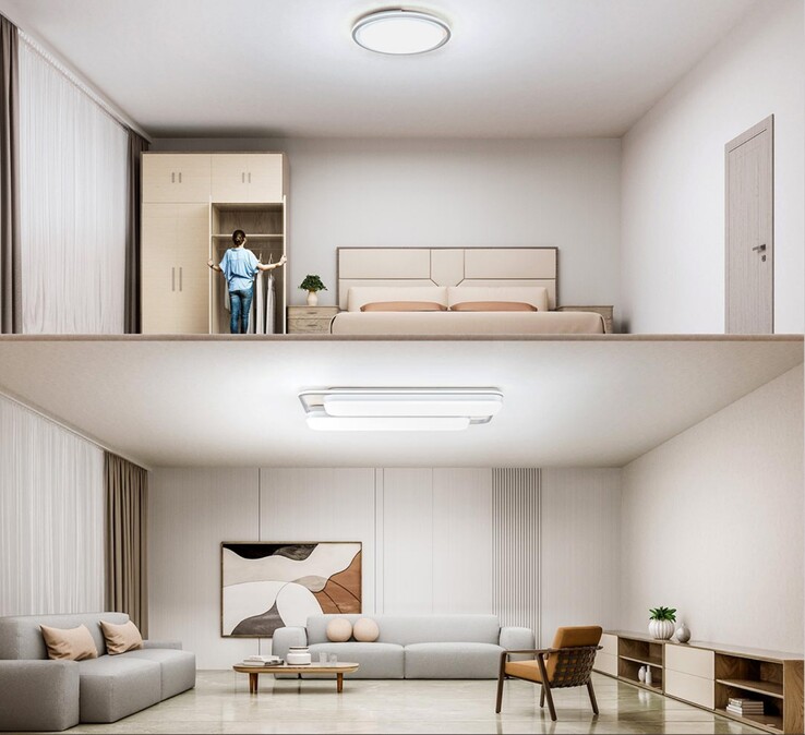 The Xiaomi Mijia Smart Ceiling Light Pro for the bedroom (top) and living room (bottom). (Image source: Xiaomi)