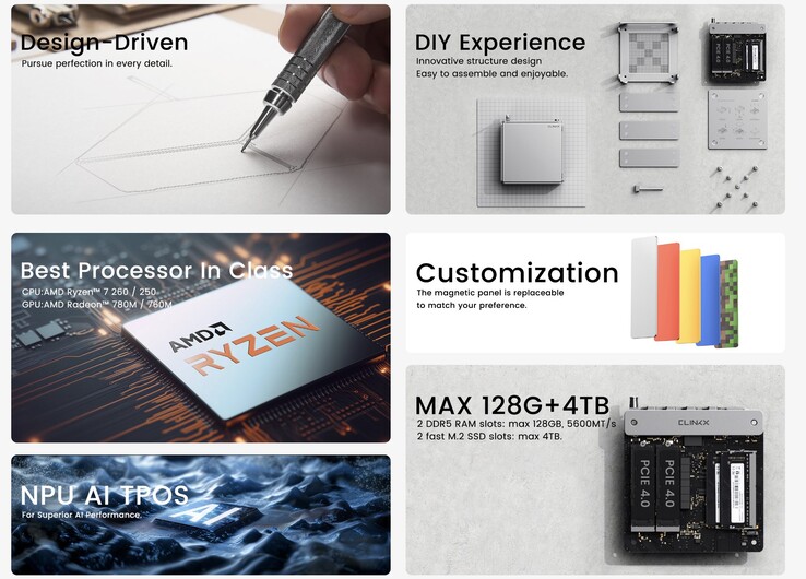 The Clink-X xCraft mini PC boasts decently powerful hardware, including Hawk Point APUs. (Image source: Clink-X)