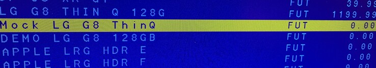 The "SKU system" to which the term LG G8 ThinQ has been added. (Source: Reddit)