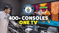 Ibrahim Al-Nasser had to use multiple KVM switches to connect 444 consoles to one TV (Image source: Guinness World Records)