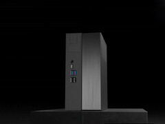 It&#039;s unclear when the DeskSlim X600 will launch. Pictured: an edited promo picture of the DeskMini X600. (Image source: ASRock)