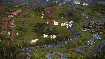 An image showing a battle and many units in Cossacks 3.