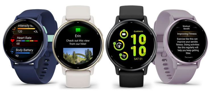 The Garmin Vivoactive 5 GPS smartwatch comes in four colorways. (Image source: Garmin)