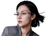 The smart glasses weigh as low as 26.5 grams. Pictured: a promo picture showing one of the frame options of the wearables.