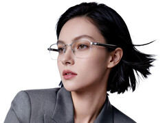 The smart glasses weigh as low as 26.5 grams. Pictured: a promo picture showing one of the frame options of the wearables.