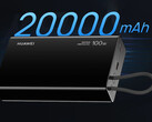 The SuperCharge power bank has a 20,000mAh rated capcity. Pictured: a promo picture showing its front side.