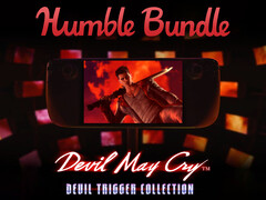The Devil Trigger Collection will expire on July 30. Pictured: Steam Deck running DmC: Devil May Cry. (Image source: Steam and Humble Bundle - edited)