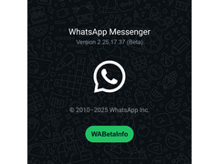A splash screen with a busy green background and WhatsApp logo mentioning the number of the latest beta build. (Image Source: @WABetaInfo on X)