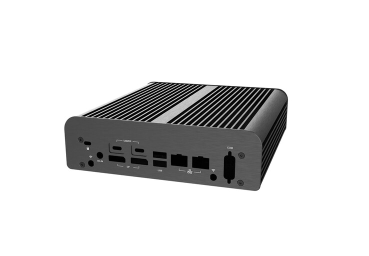 The passively cooled case retains the Asus NUC 16 Pro board's I/O.