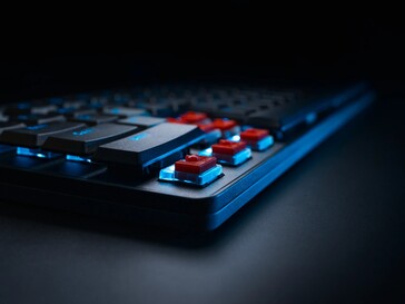 Logitech G515 Rapid TKL black color variant exposed magnetic analogue switches. (Image source: Logitech)
