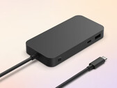 Microsoft's new USB4 Dock is much smaller than its Thunderbolt 4 predecessor. (Image source: Microsoft)