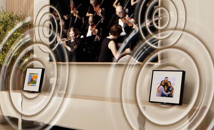 The Music Frame can be used as a soundbar or as supplemental speakers with Samsung TVs. (Source: Samsung)
