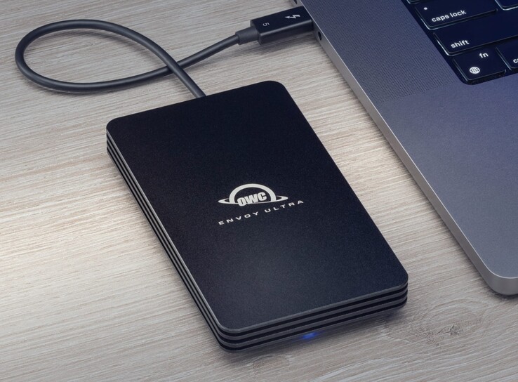 The Envoy Ultra is compatible with Thunderbolt 3 to 5 and USB-C ports, but requires a Thunderbolt 5 port to achieve maximum transfer rates. (Image source: OWC)