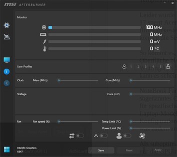 MSI Afterburner home screen
