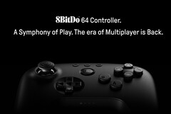 8BitDo's first attempt at a Nintendo 64 controller is finally available in its touted black colourway. (Image source: 8BitDo)