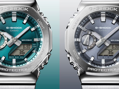 The Casio G-Shock GM-2110D-3A1 (left) and GM-2110D-8A (right), pictured. (Image source: Casio)