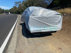 Covered Cybertruck. (Image source: Electrek)