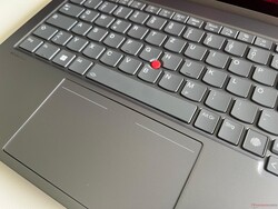 The optional haptic touchpad doesn't feature any dedicated TrackPoint buttons.