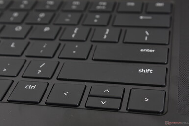 The black keyboard keys and clickpad attract fingerprints more readily than on most other laptops