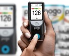 The POGO Automatic blood glucose monitor weighs just 3.4 ounces with batteries. (Image source: Intuity Medical Inc. - edited)