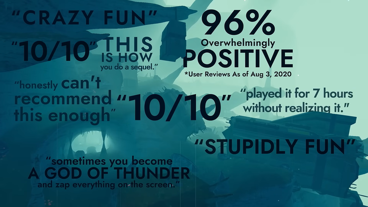 Risk of Rain 2 accolaides. (Image source: Gearebox on YouTube)