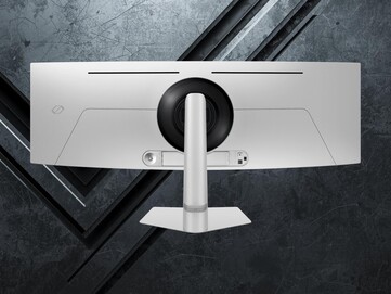 Back of Samsung Odyssey G9 G91SD OLED gaming monitor is shown (Image source: Samsung with edits)