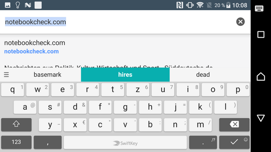 keyboard landscape mode