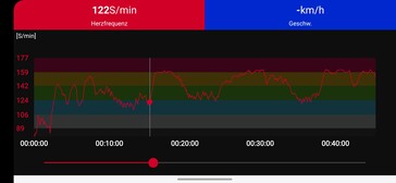 Heart rate measurement with the Polar H10 chest strap