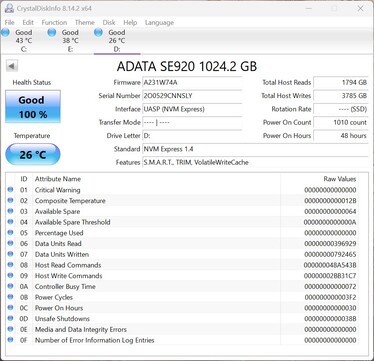 ADATA SE920 uses UASP (USB Attached SCSI Protocol)