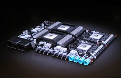 The post-Volta GPUs are located on the right of the Pegasus board. (Source: Nvidia)