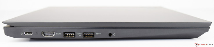 left: USB 3.1 Gen 2 Type-C, HDMI, 2x USB 3.0 Type-A, audio combo jack