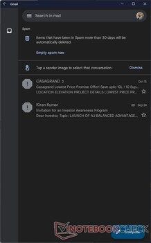Official Gmail app running in WSA